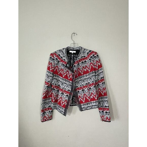 IRO Kroe Jacket Blazer Multi Color Textured Size 38 Tribal Art To Wear Aztec - Picture 1 of 10